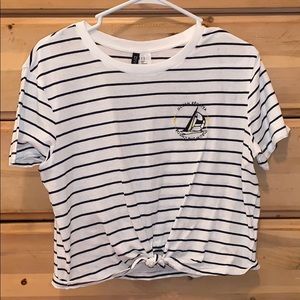 Stripped Front Tie Top